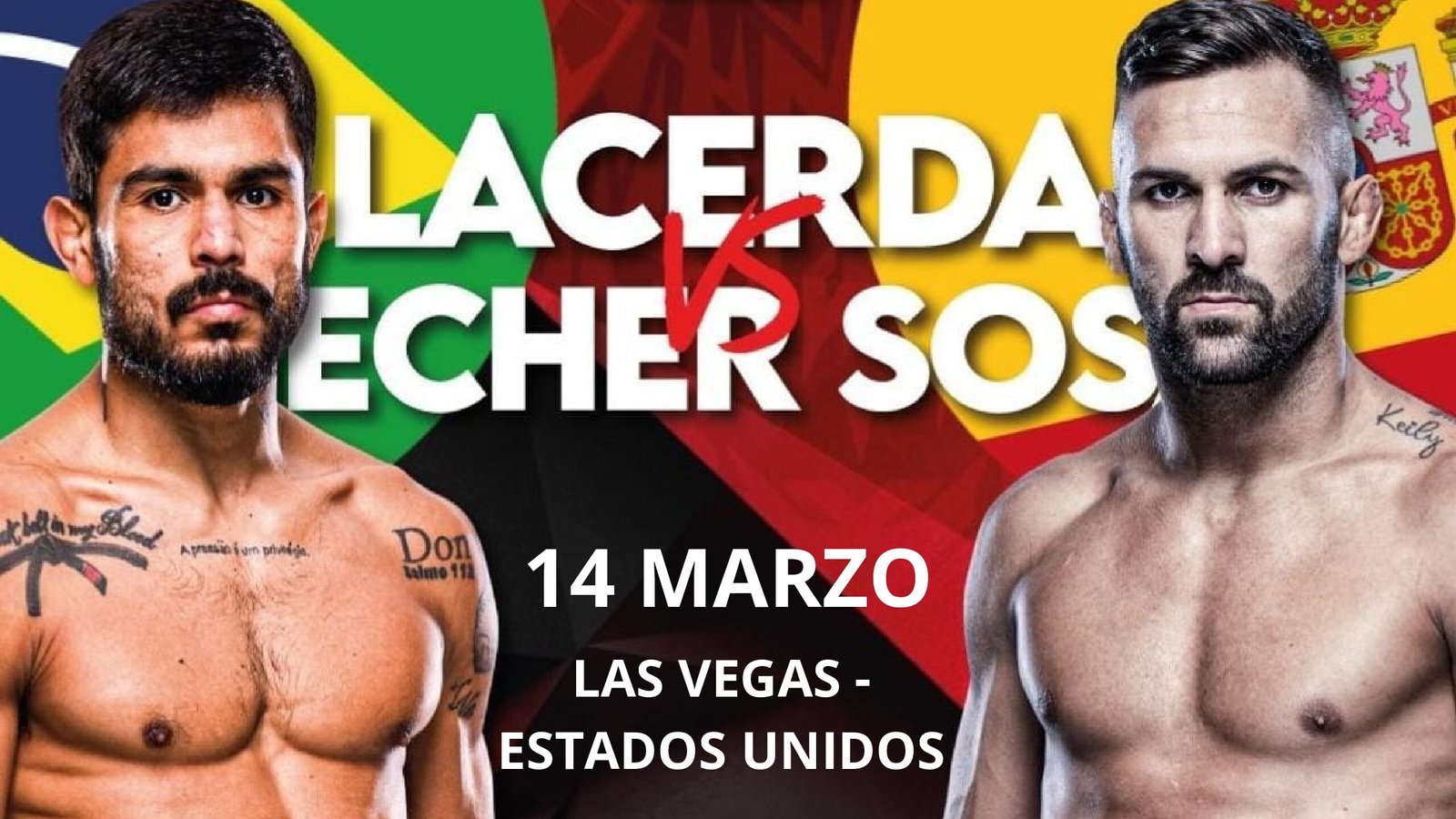 Hecher Sosa debutará en UFC el 14 de marzo ante Luan Lacerda